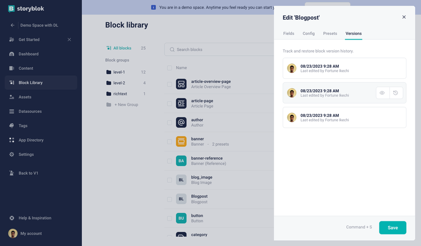 component versions 