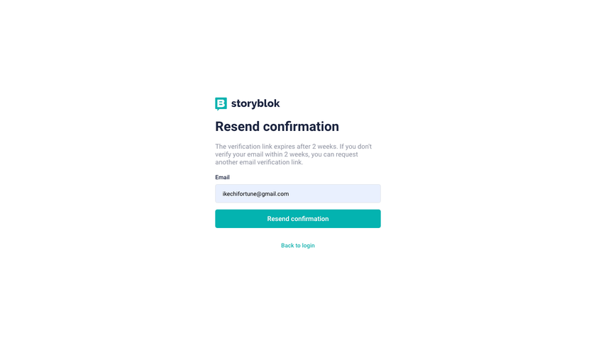 Input email for confirmation 