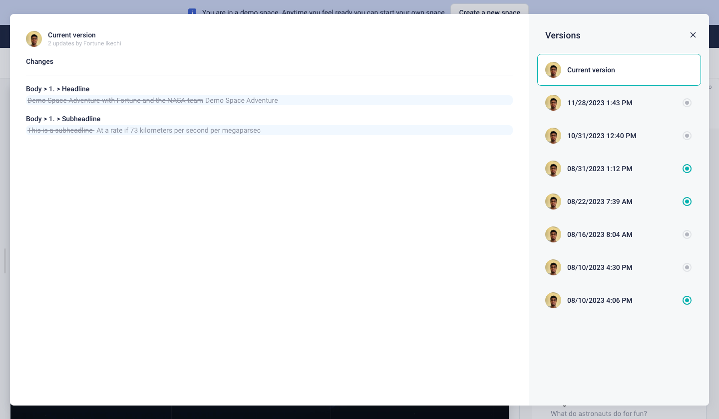 Viewing the Page History