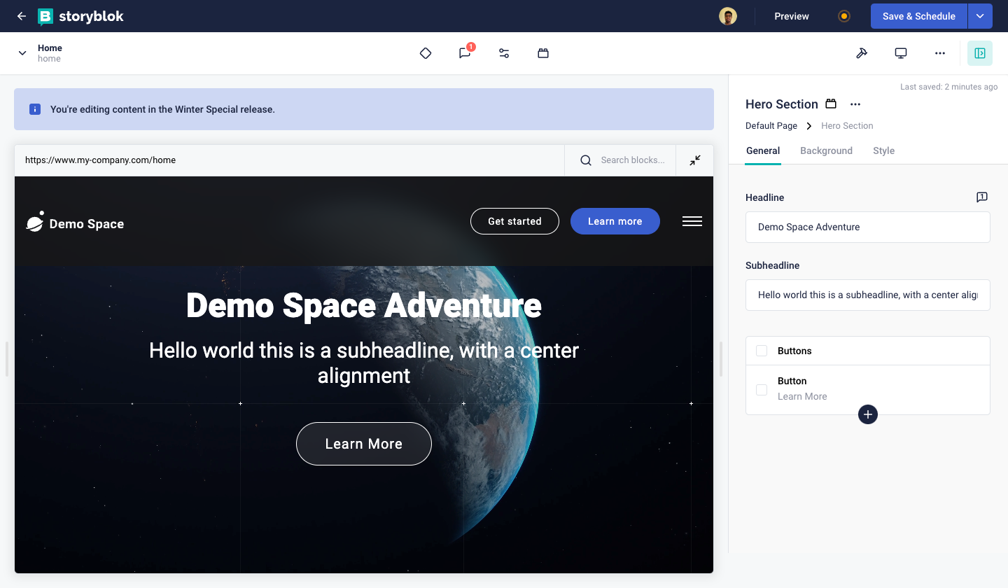 A screenshot of how to edit a story in a release
