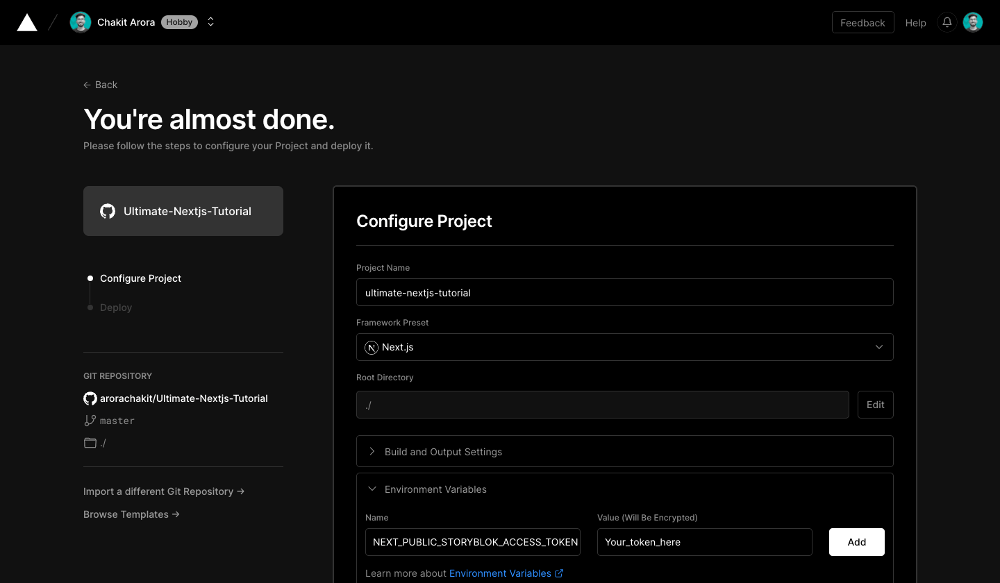Configuring Vervel