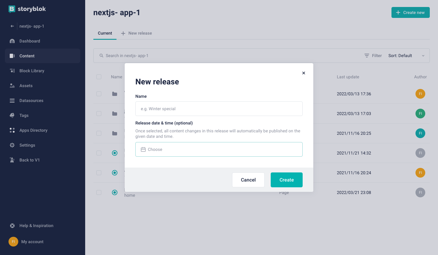 creating releases with the releases app