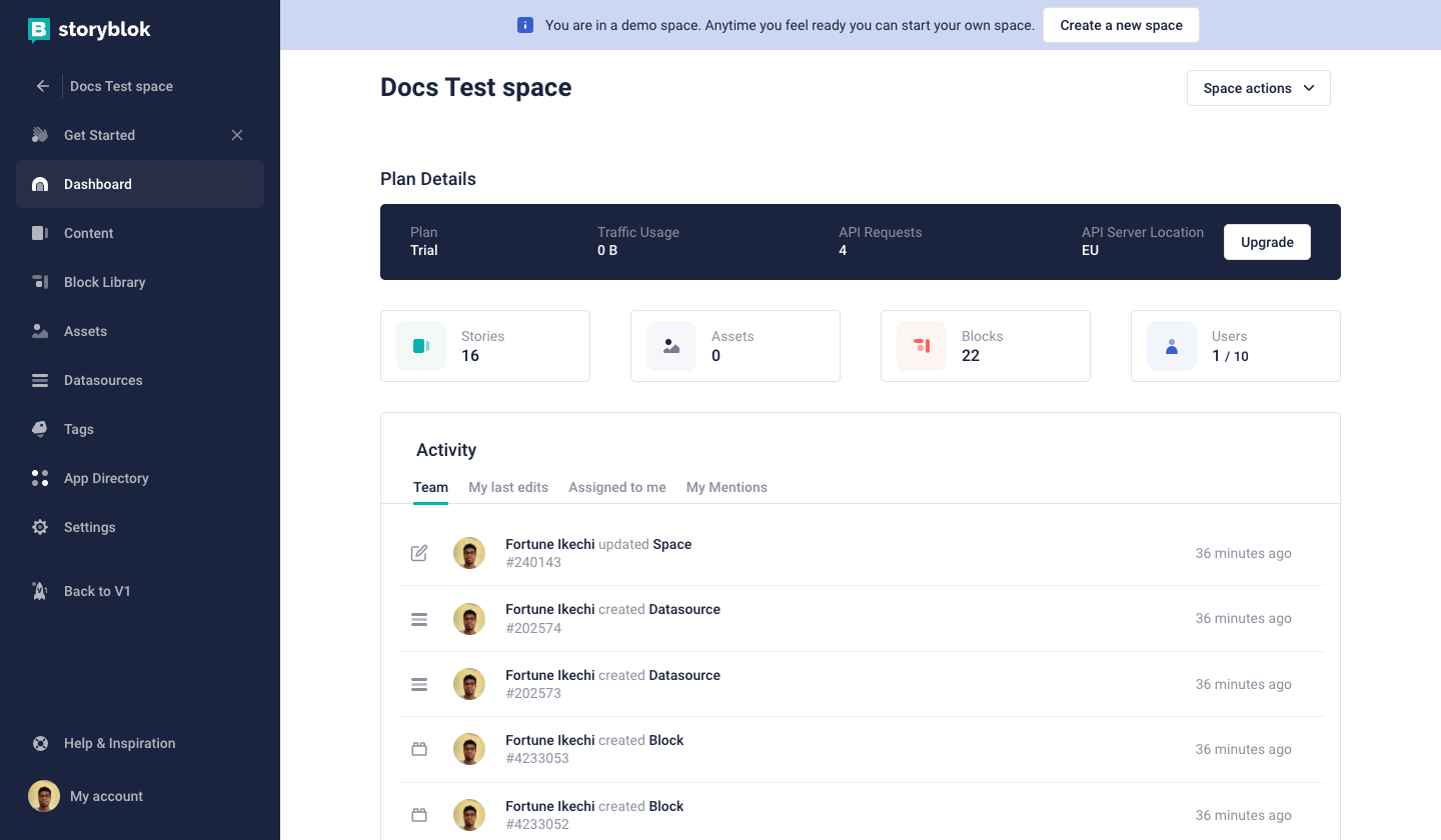 discussions in the dashboard