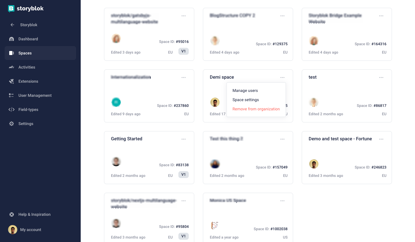 Remove spaces from organization
