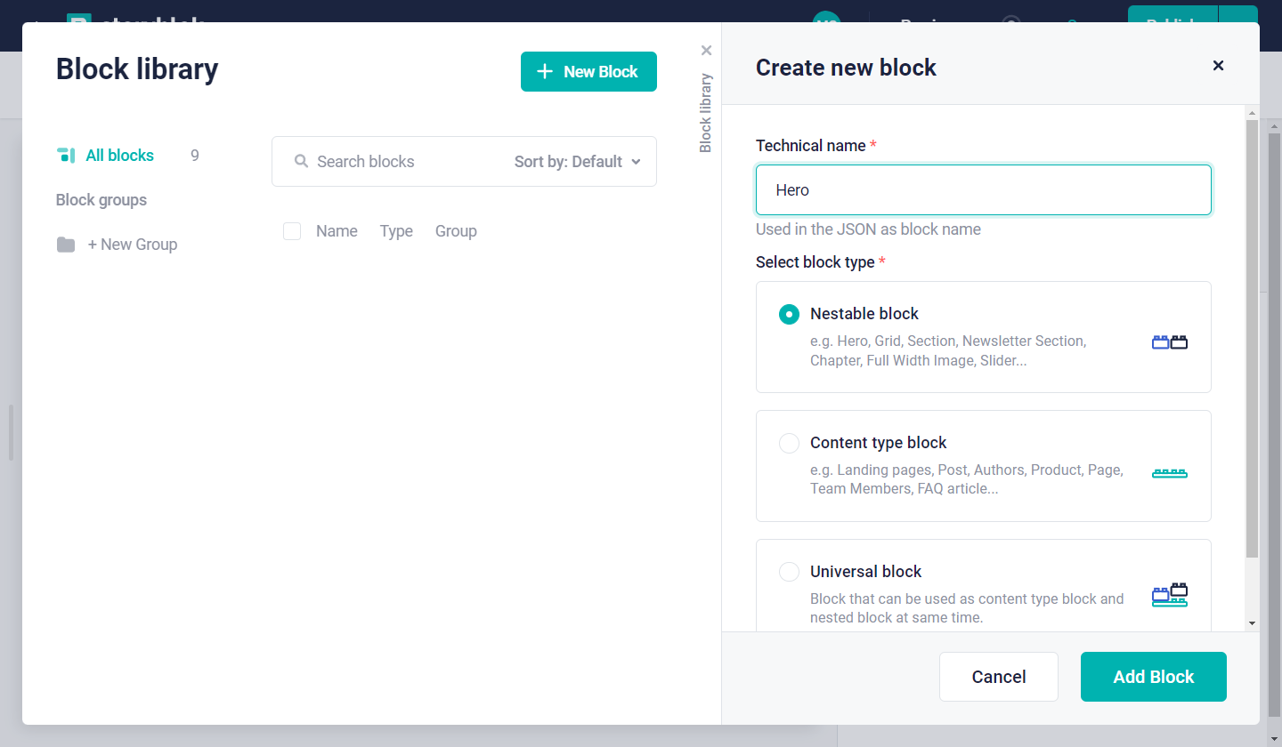 Storyblok block library