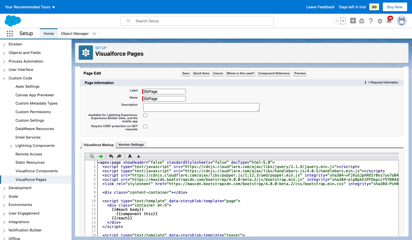 Creating a new Visualforce page