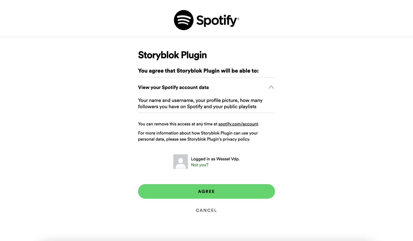 Spotify Plugin terms