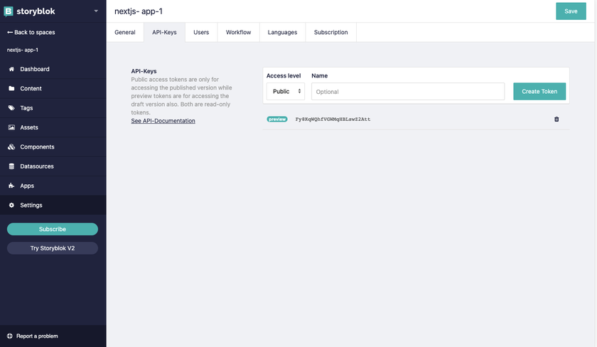 create your preview token