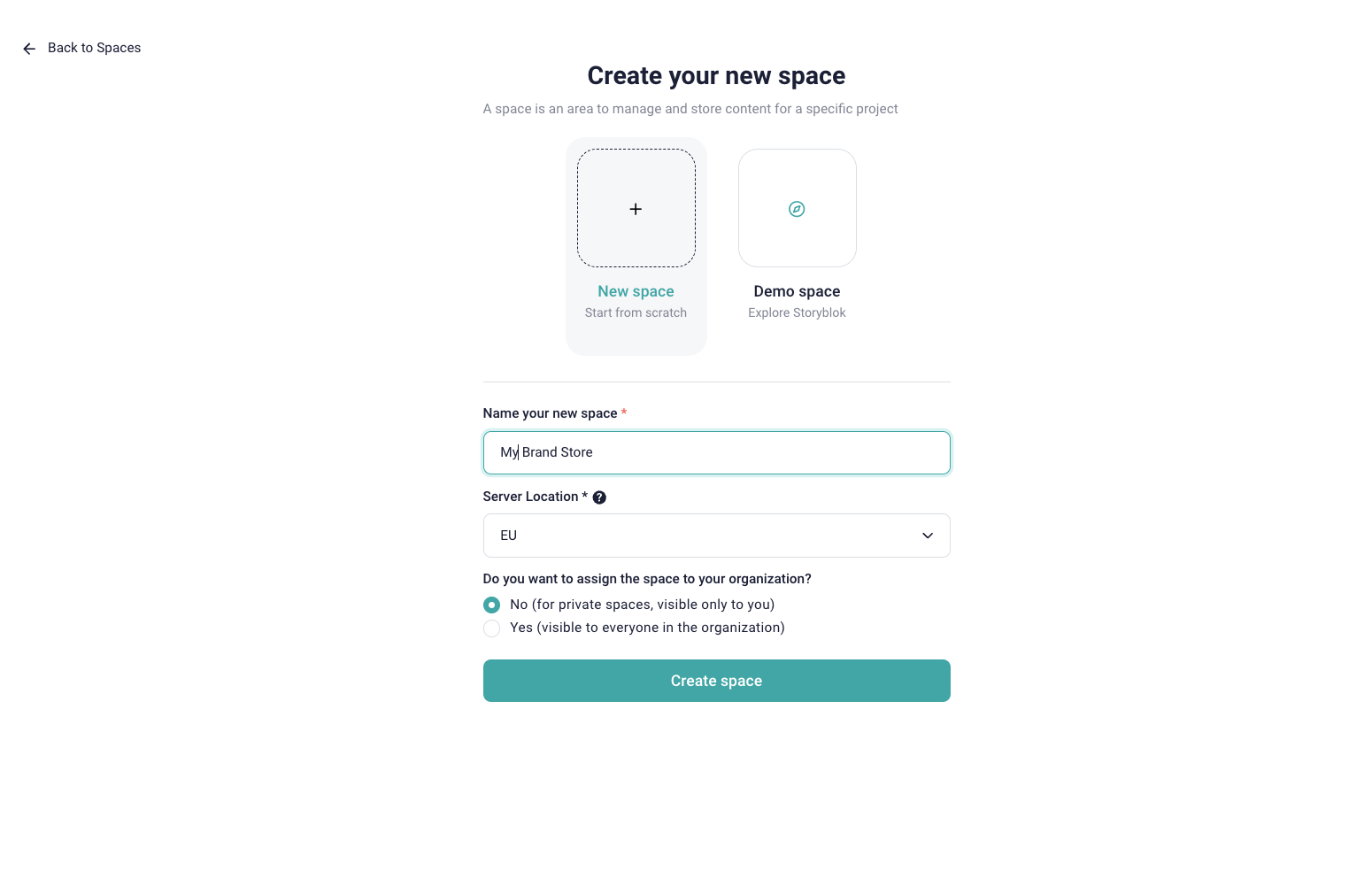 Create a new Space