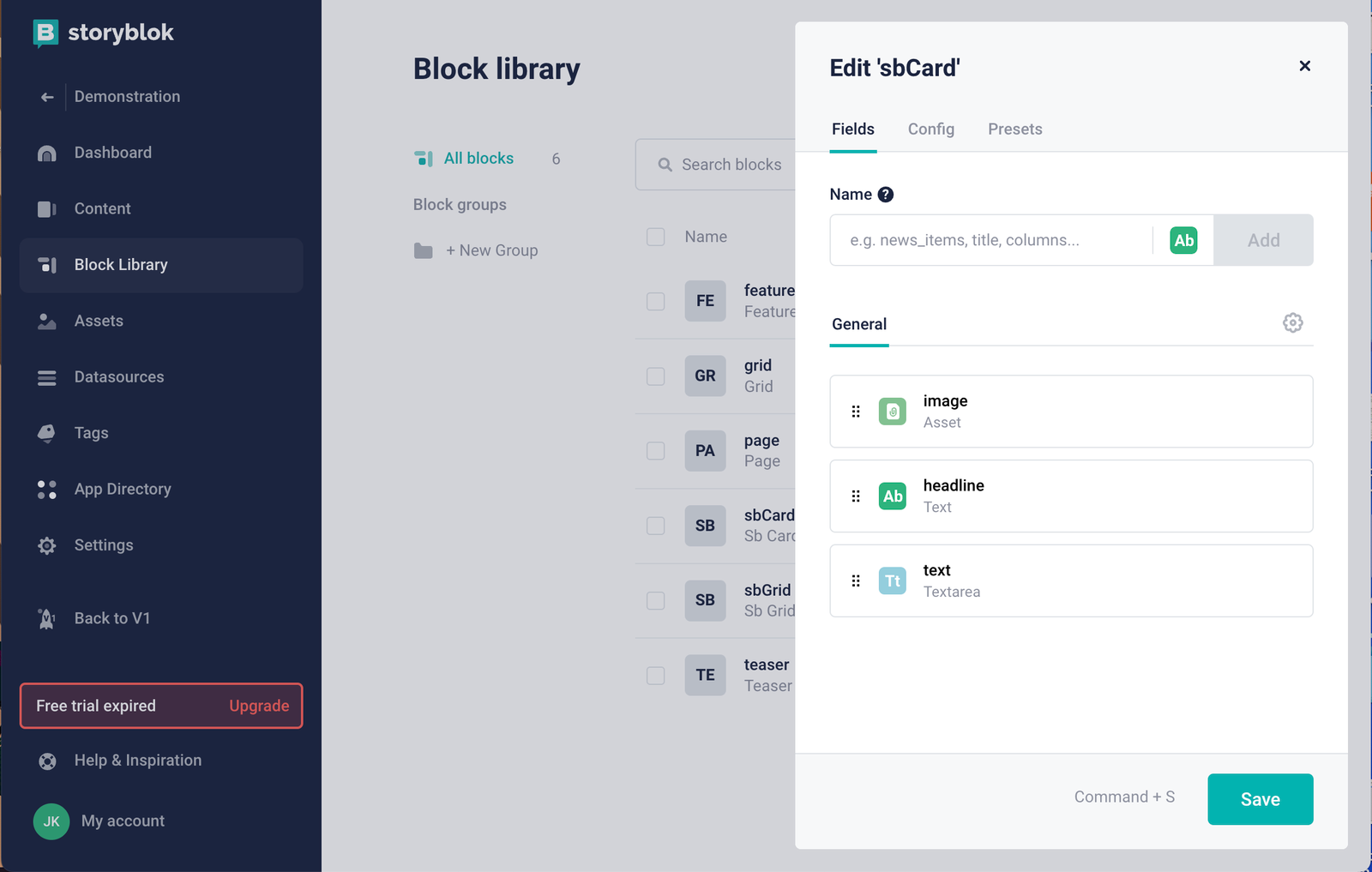 Storyblok block library
