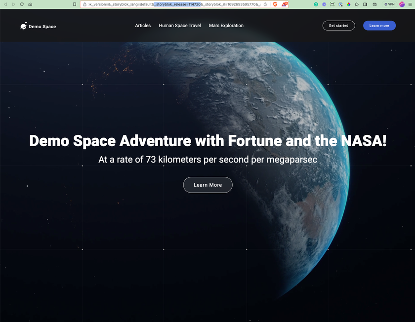 Storyblok release in URL parameter 
