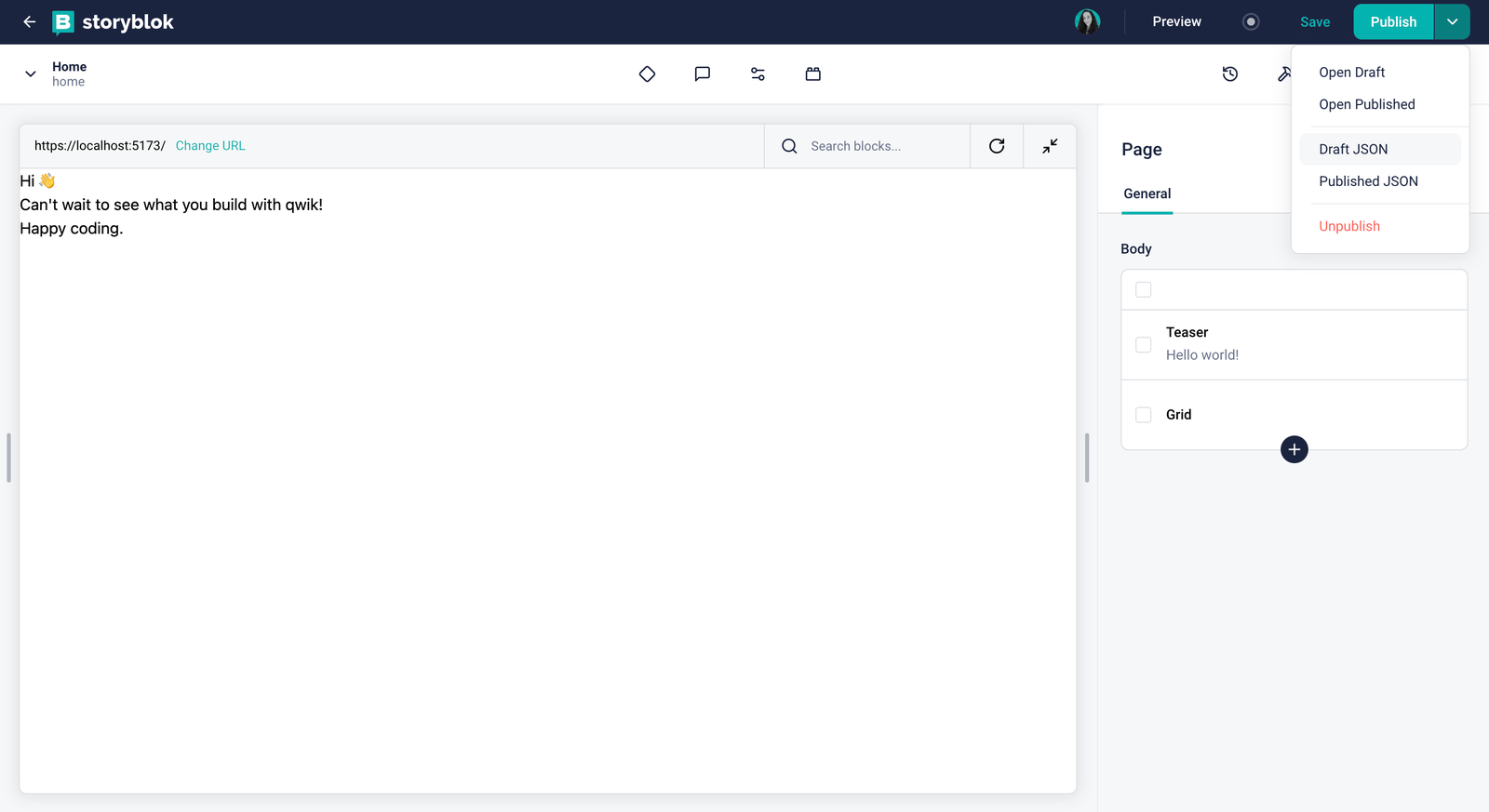 Getting the Draft JSON from the Visual Editor