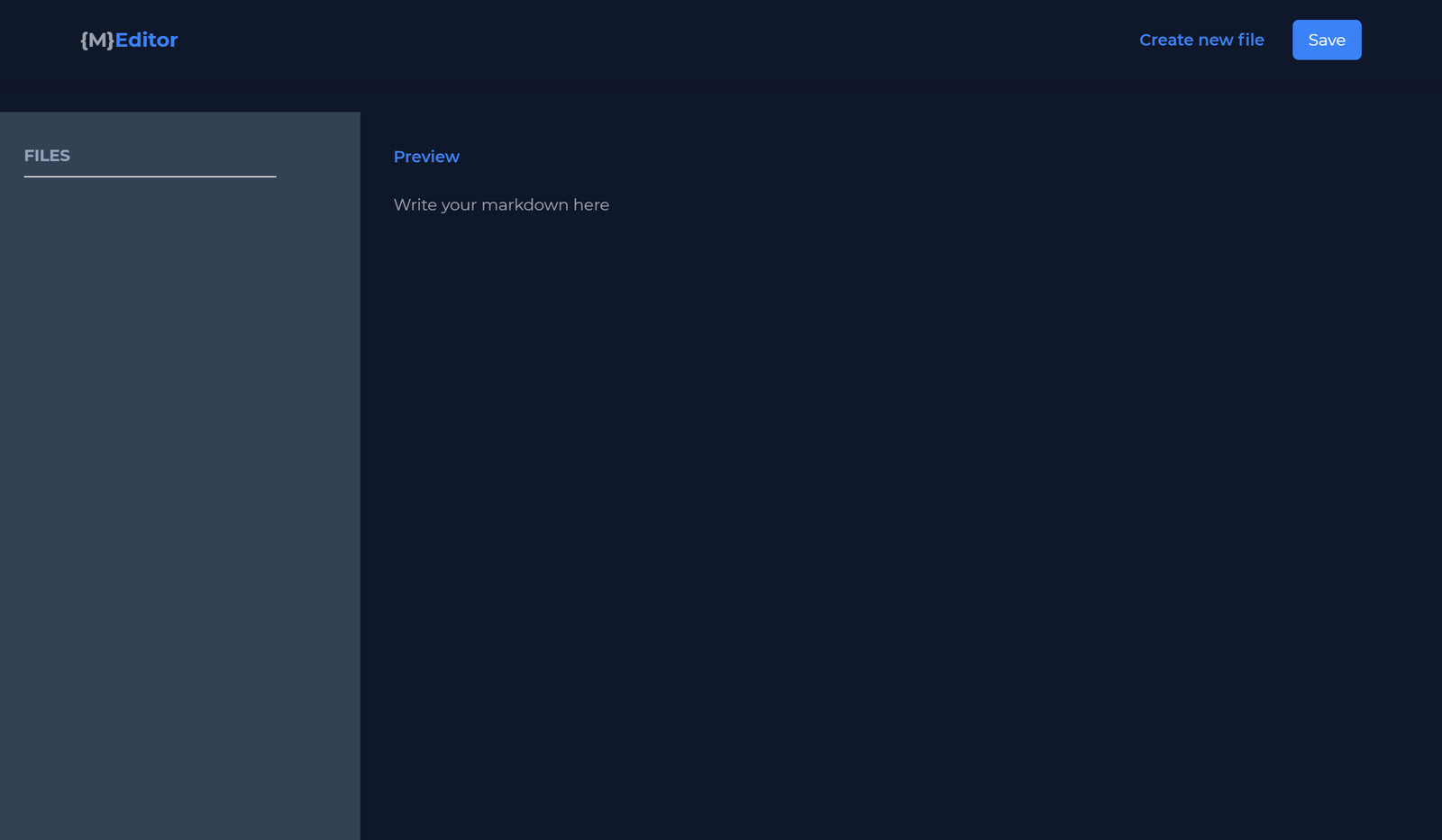 FileList component of markdown editor