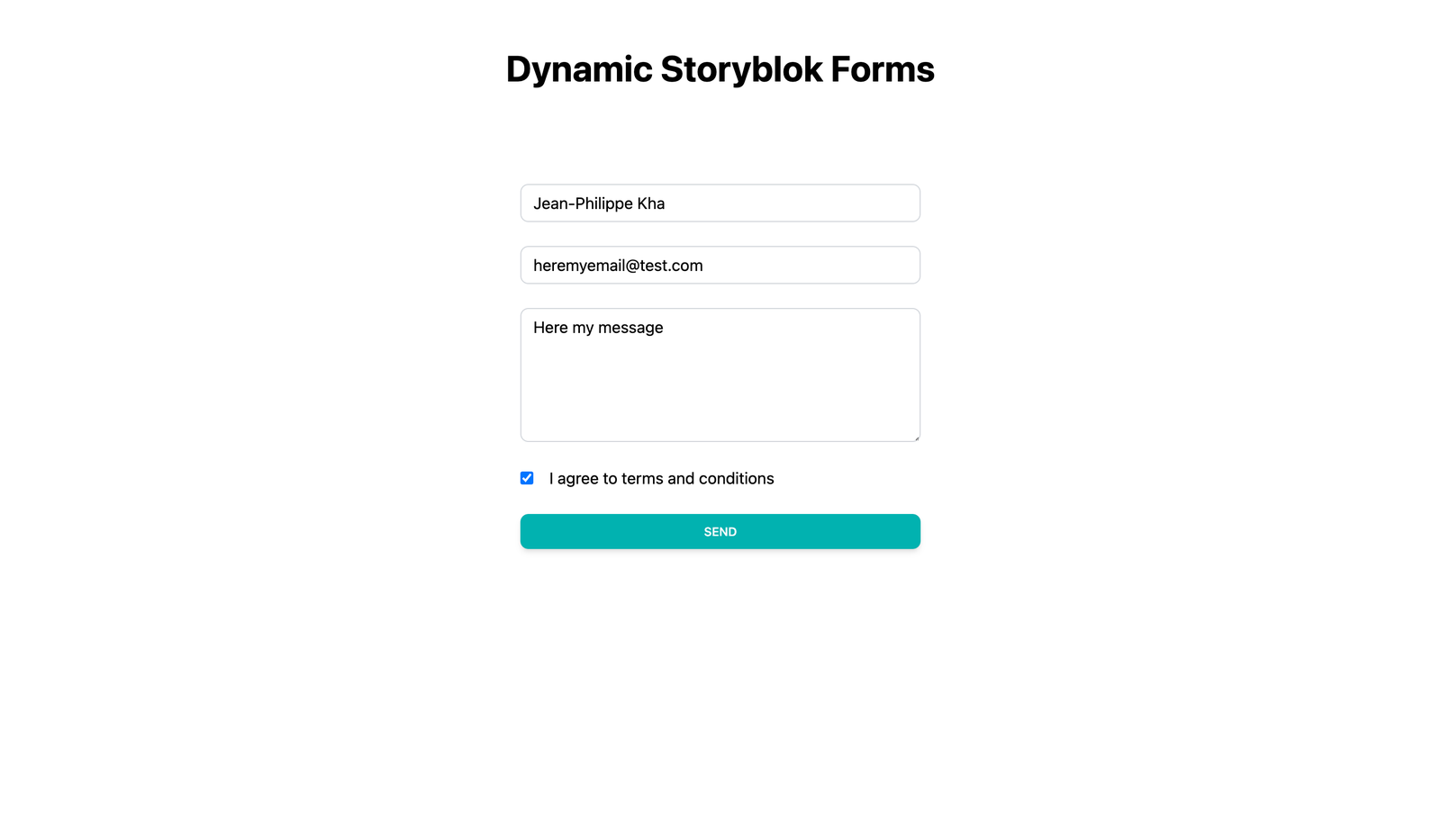 complete storyblok dynamic form