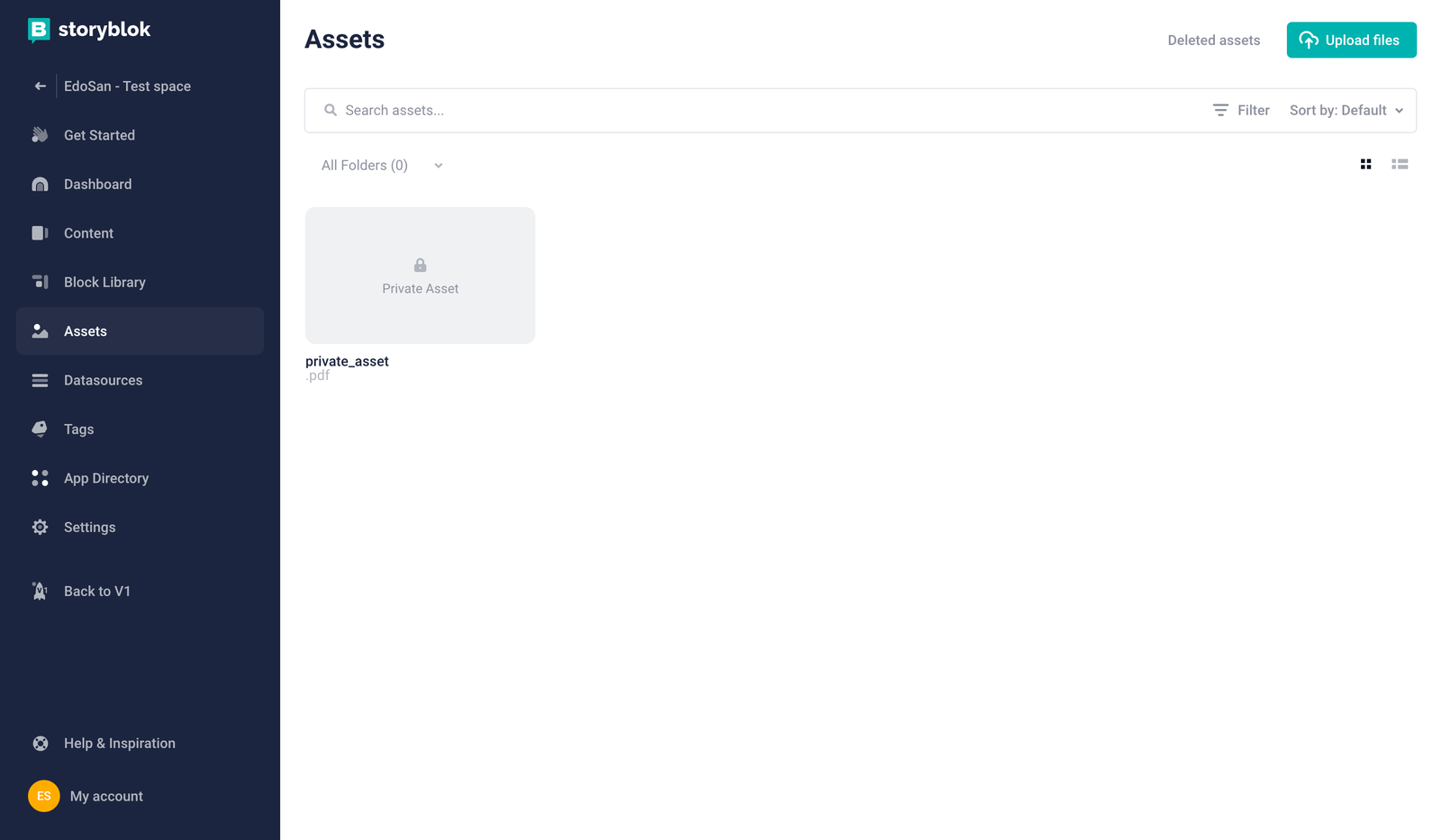 Private assets previews will not be shown, since they are - you know - private!