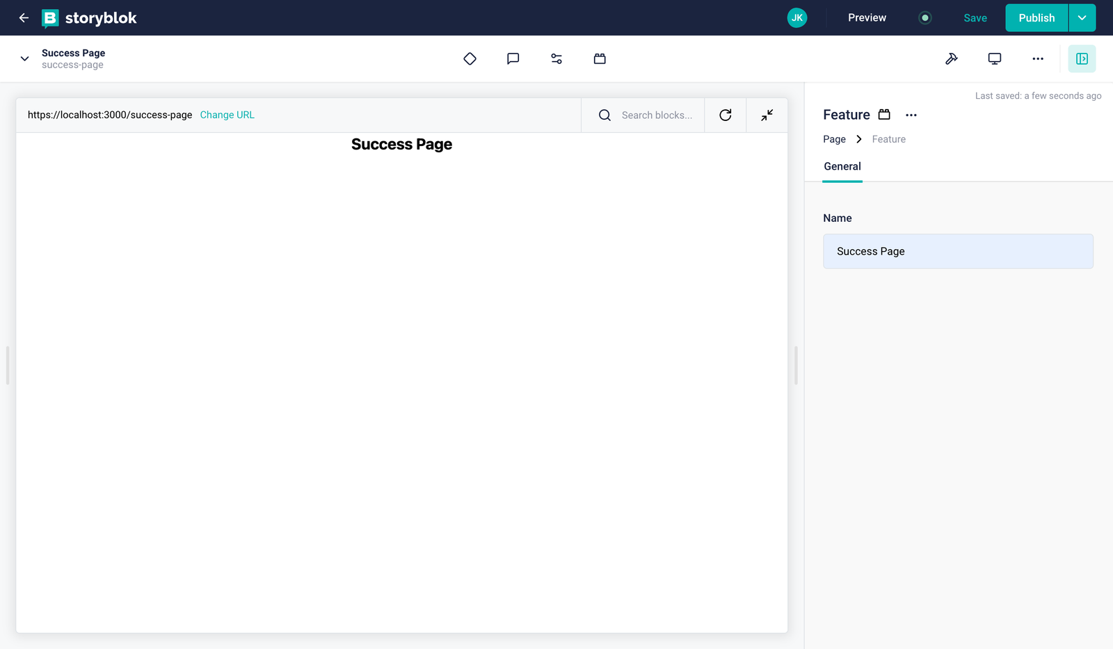 Success page