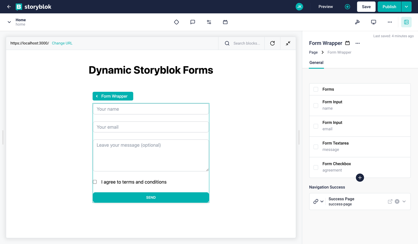 complete Storyblok dynamic form