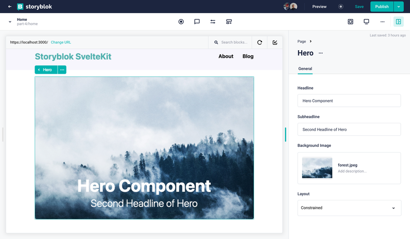 hero component rendered successfully