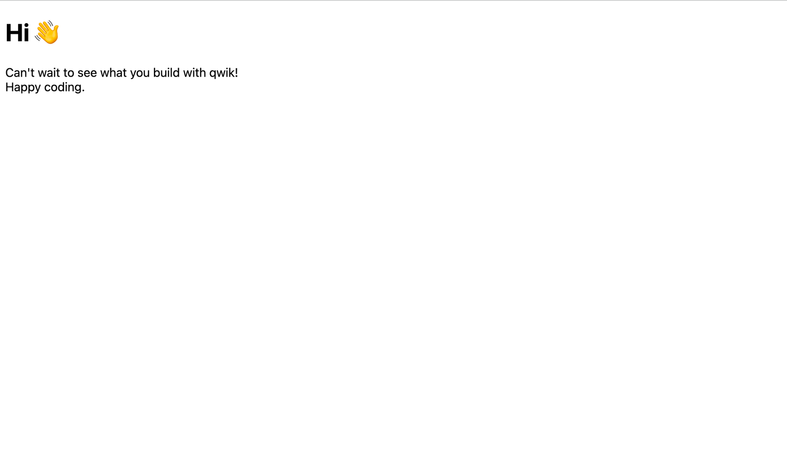 Welcome screen of your Qwik project