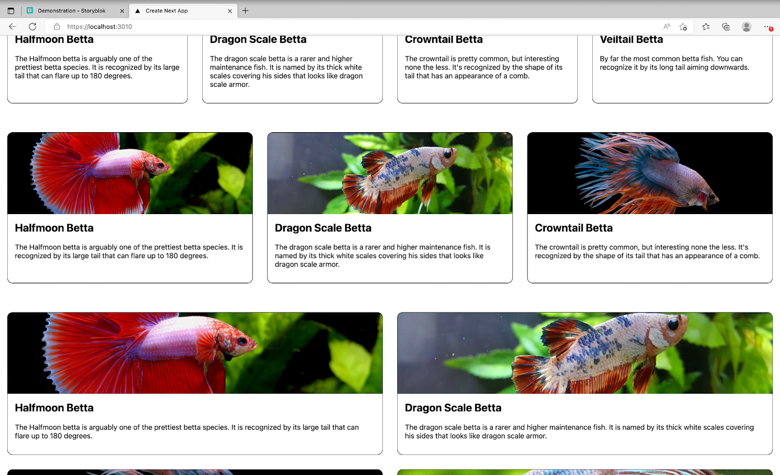 sbGrid components on desktop