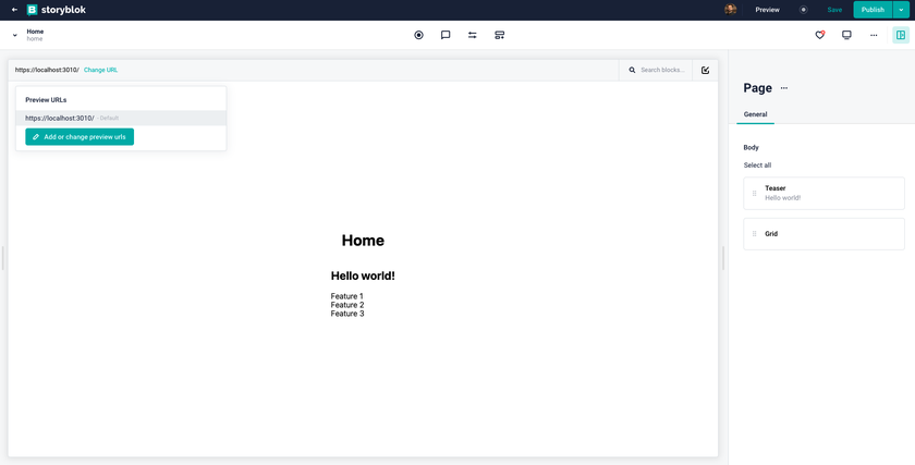 Add new preview URL
