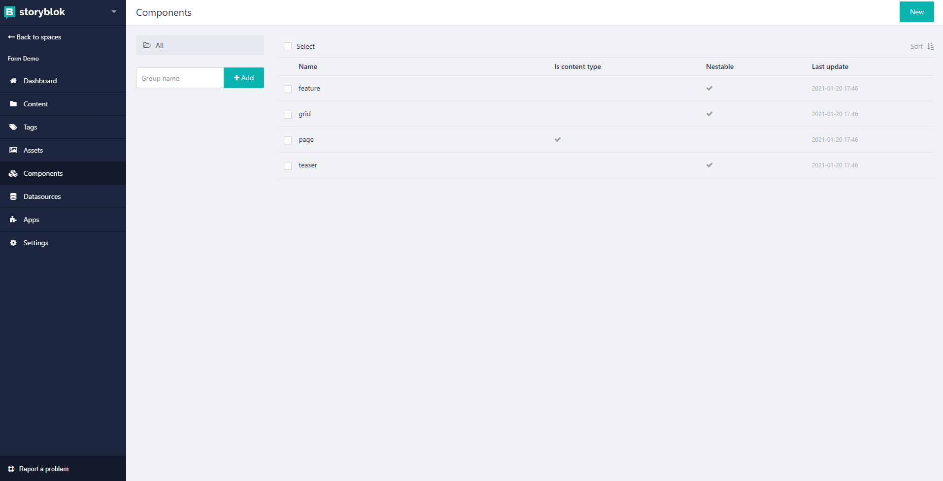 Storyblok Component Overview