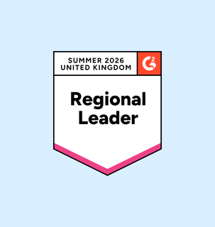 A badge titled "Regional Leader" for Summer 2026 in the United Kingdom, featuring the G2 logo, on a light blue background.