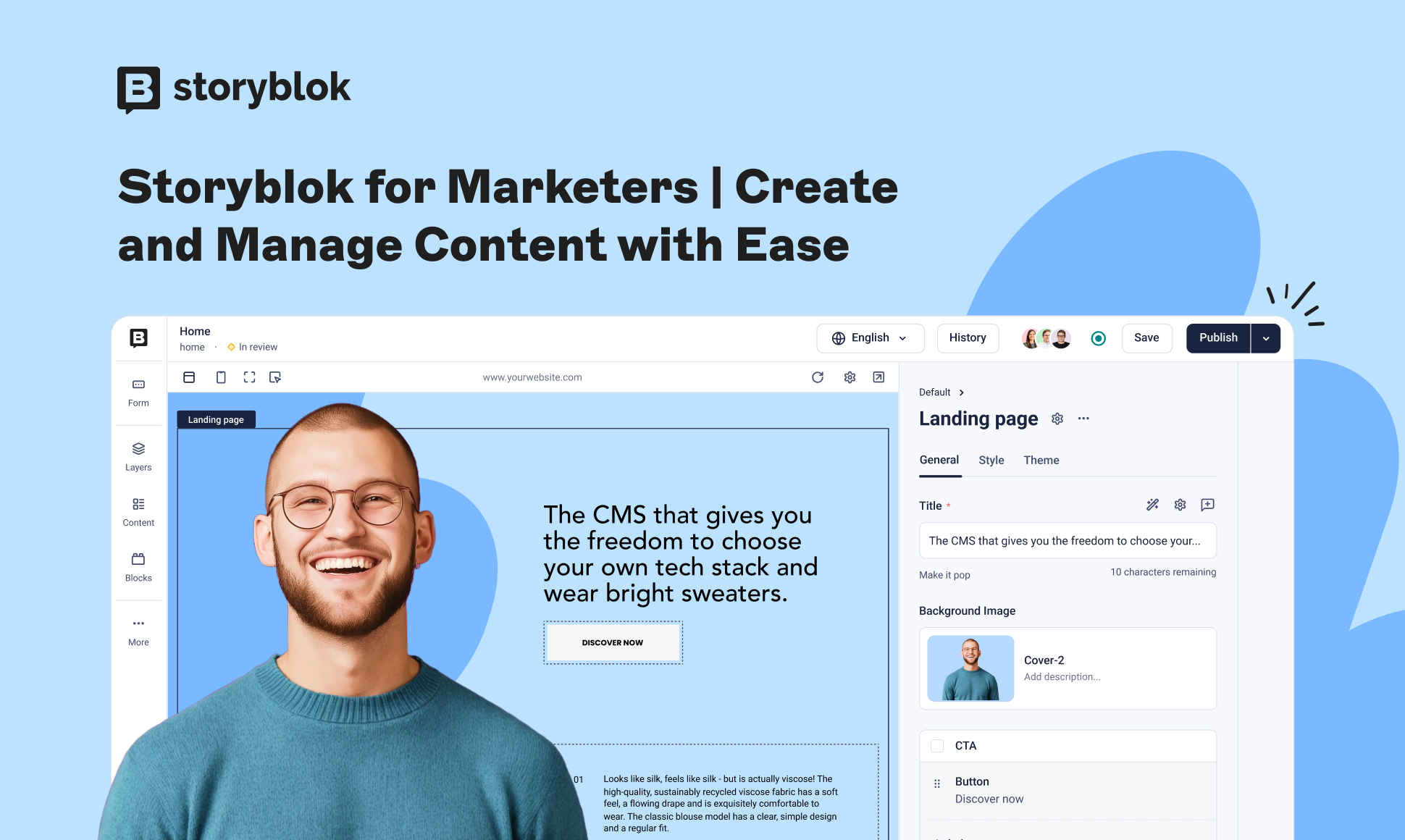 image of a cms and a smiling pers