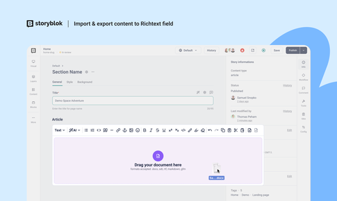 import export feature