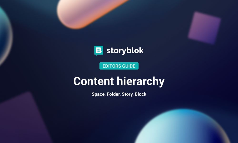 Content hierarchy Space, Folder, Story, Block Storyblok