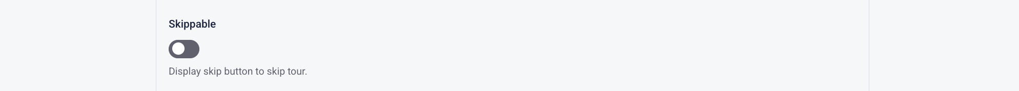 Onboarding tour skip option
