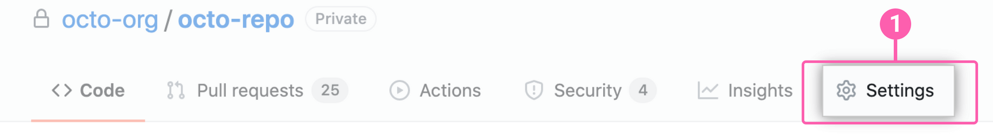 (Step1: Click on Settings Tab of your repository)