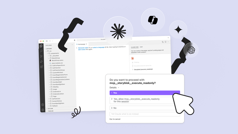 A digital illustration showing a software interface with settings, icons, and a dialogue box asking to proceed with an action.