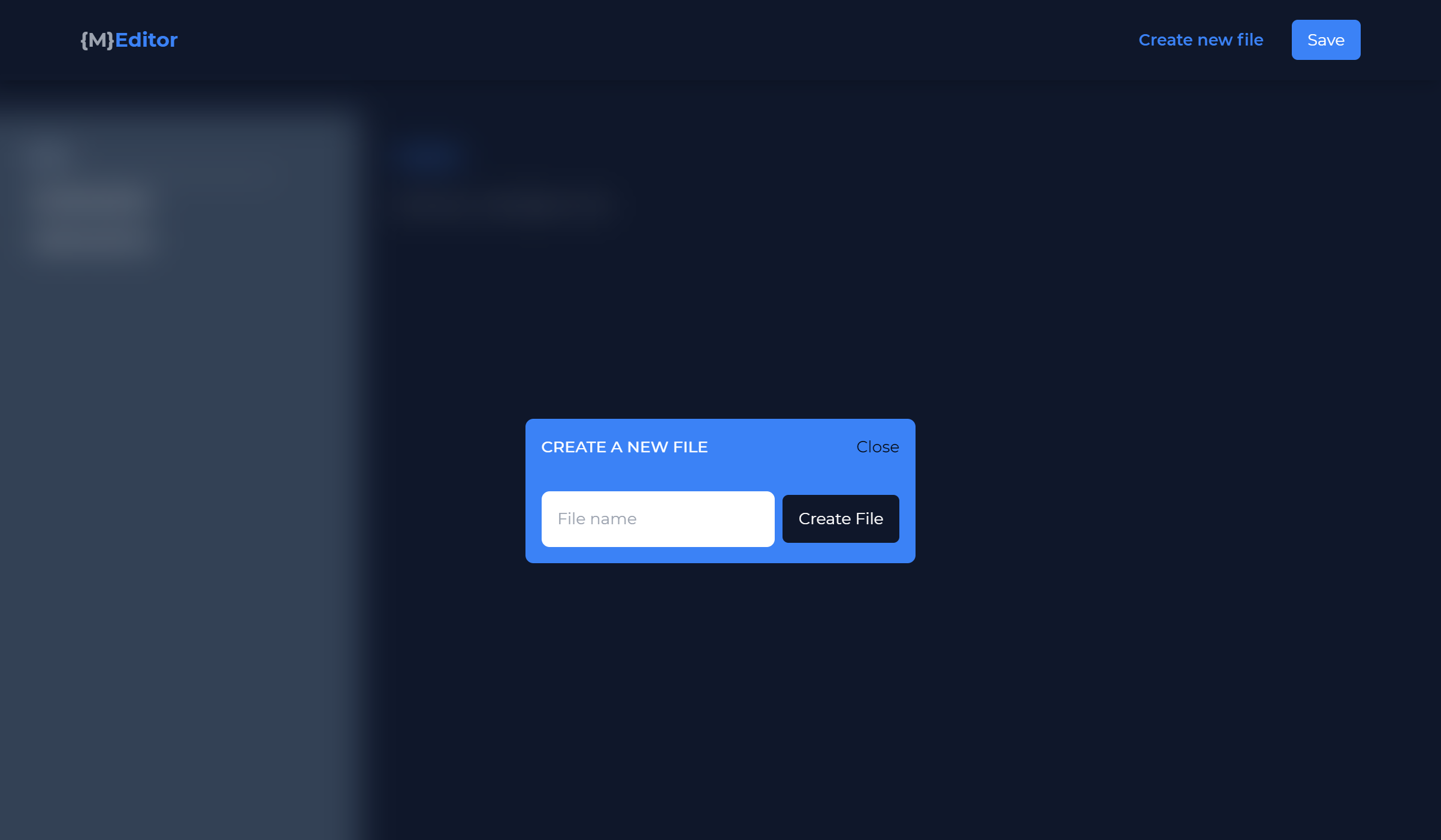 file creation using the markdown editor