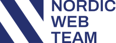 Logo of Nordic Web Team with a stylized "N" design in dark blue, followed by the text "Nordic Web Team" in capital letters.