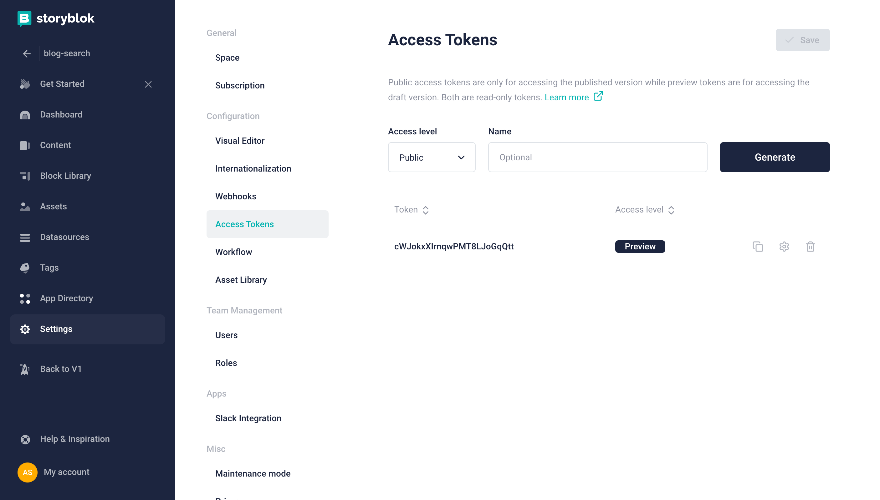 Retrieve preview token