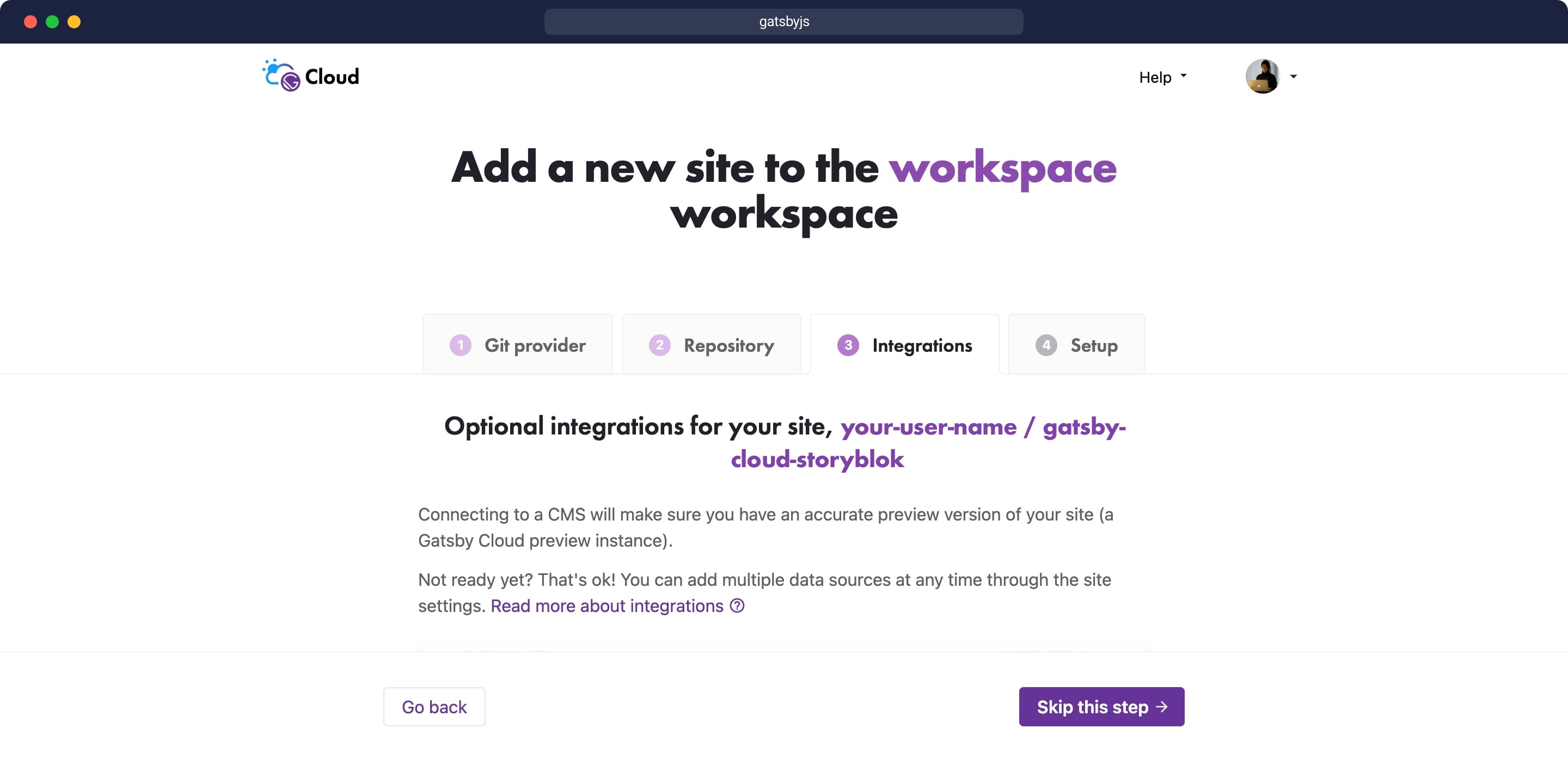 Skip an optional integration