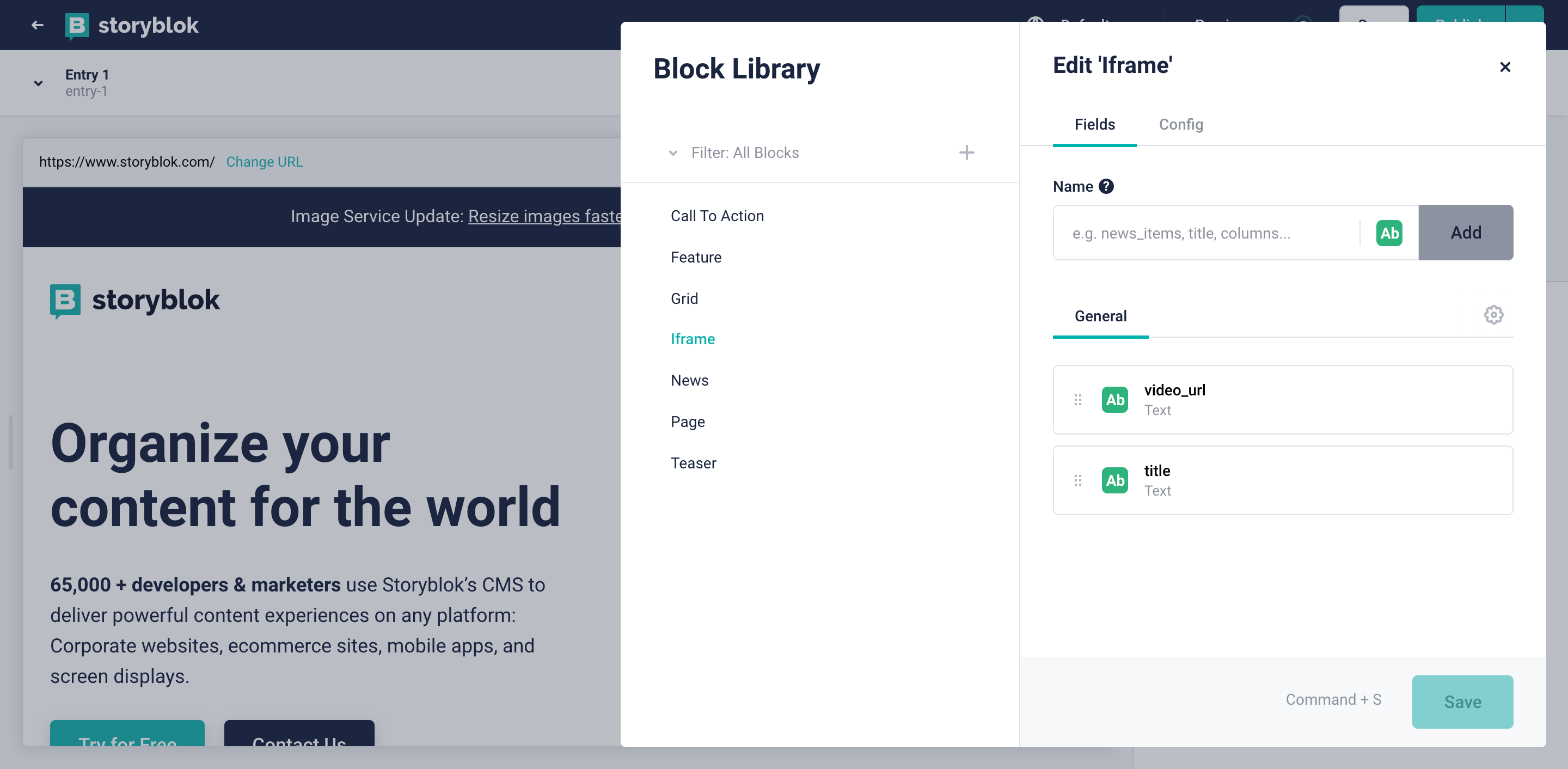 Example of a component for iframes in Storyblok