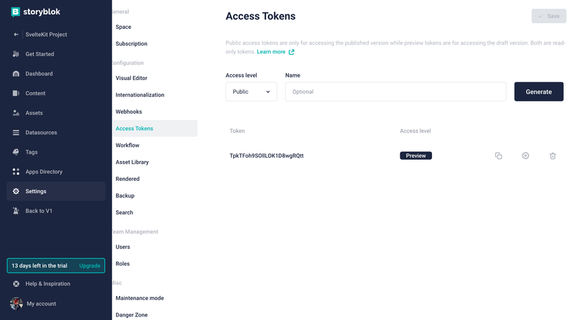 Adding the access token