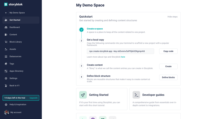 Next steps in setting up your Storyblok Project