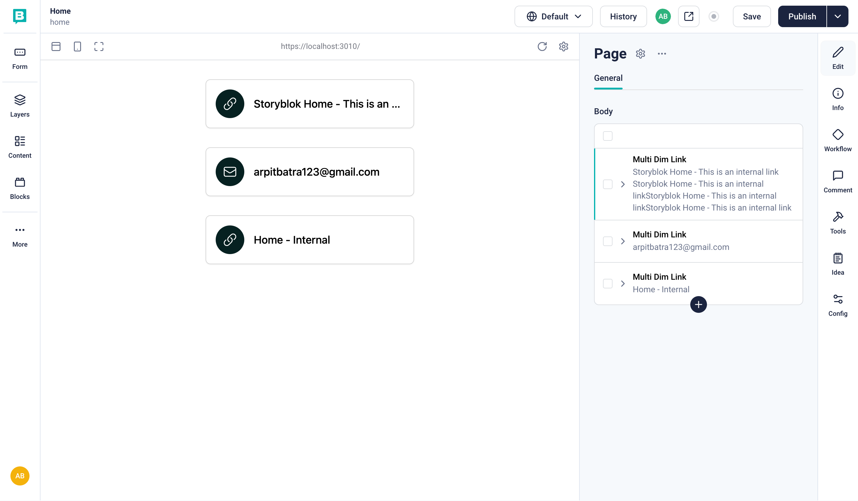 The correct link rendering based on type