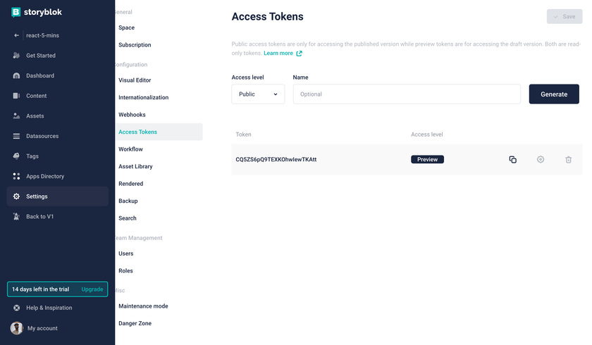 Space Access Tokens