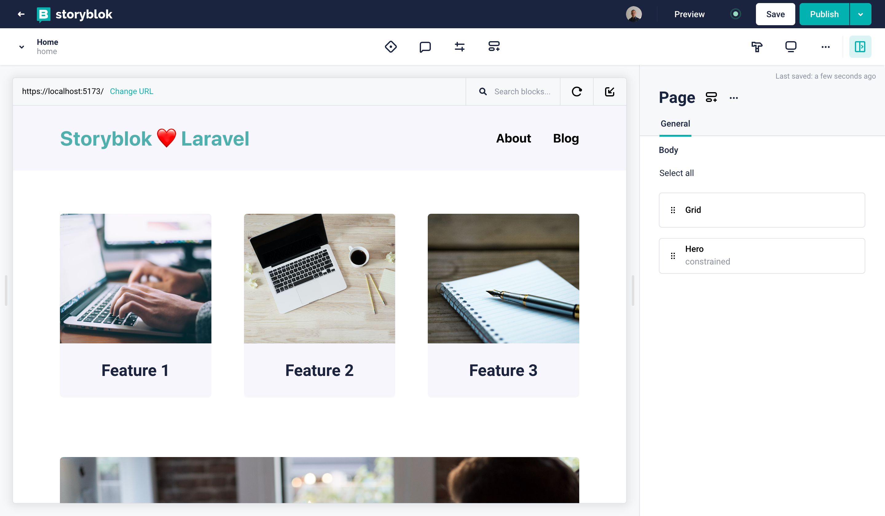 Refined feature components with images