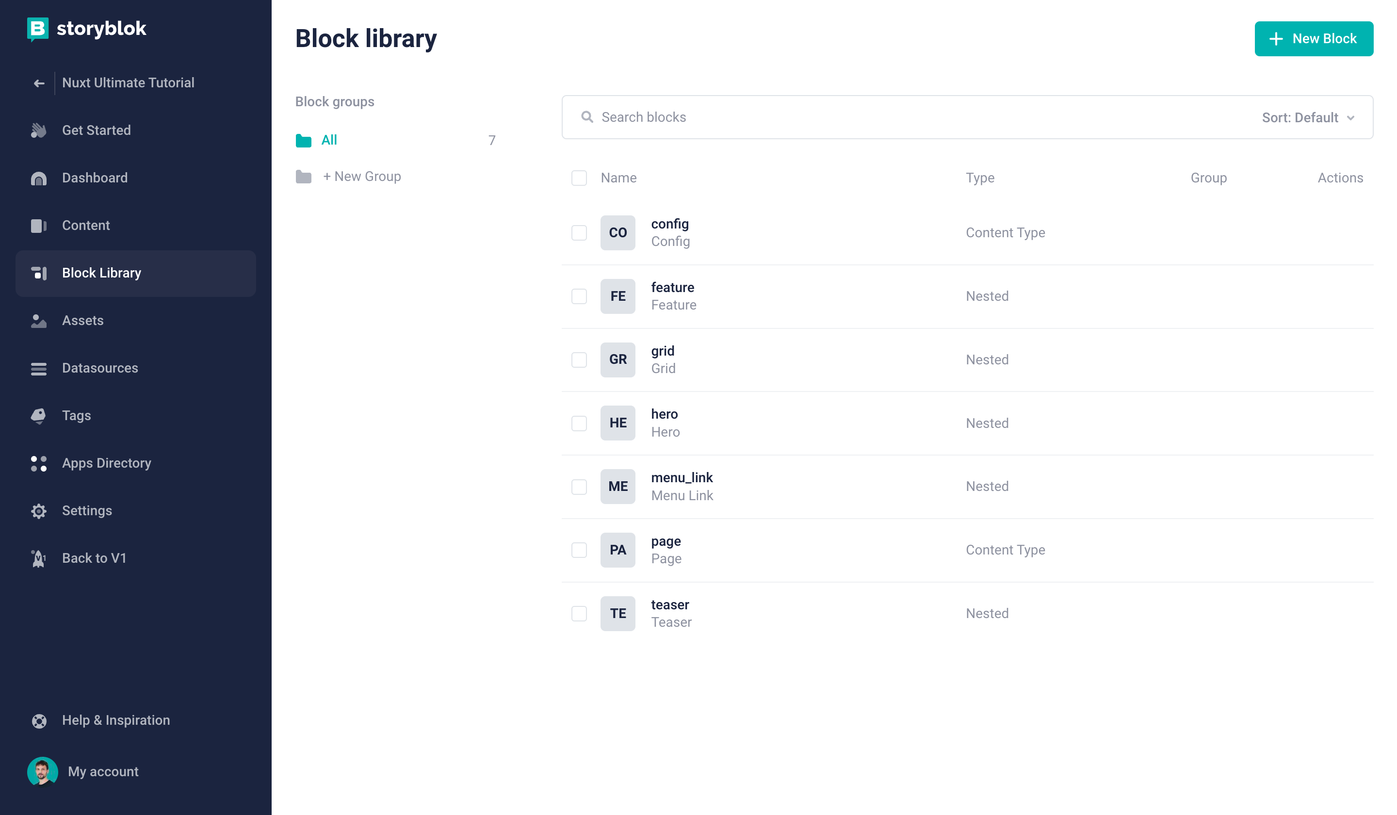 Creating a new block in the Block Library