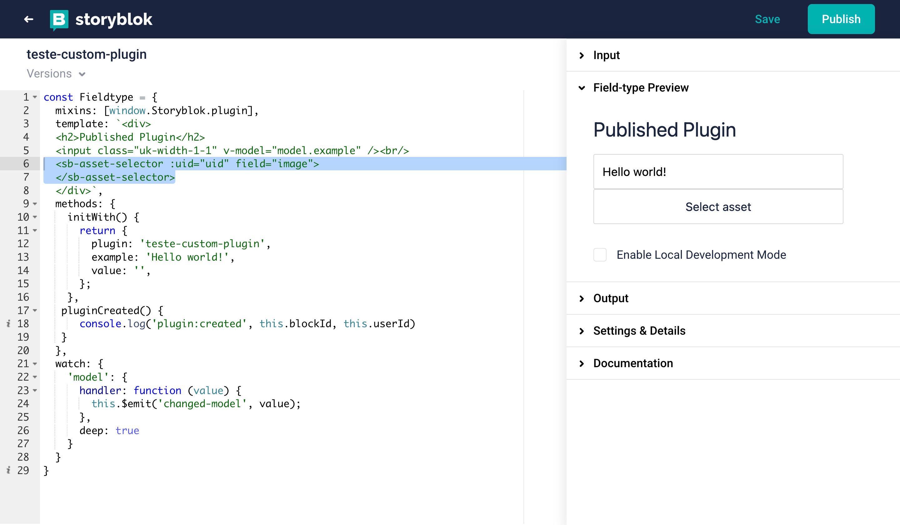 field-type API