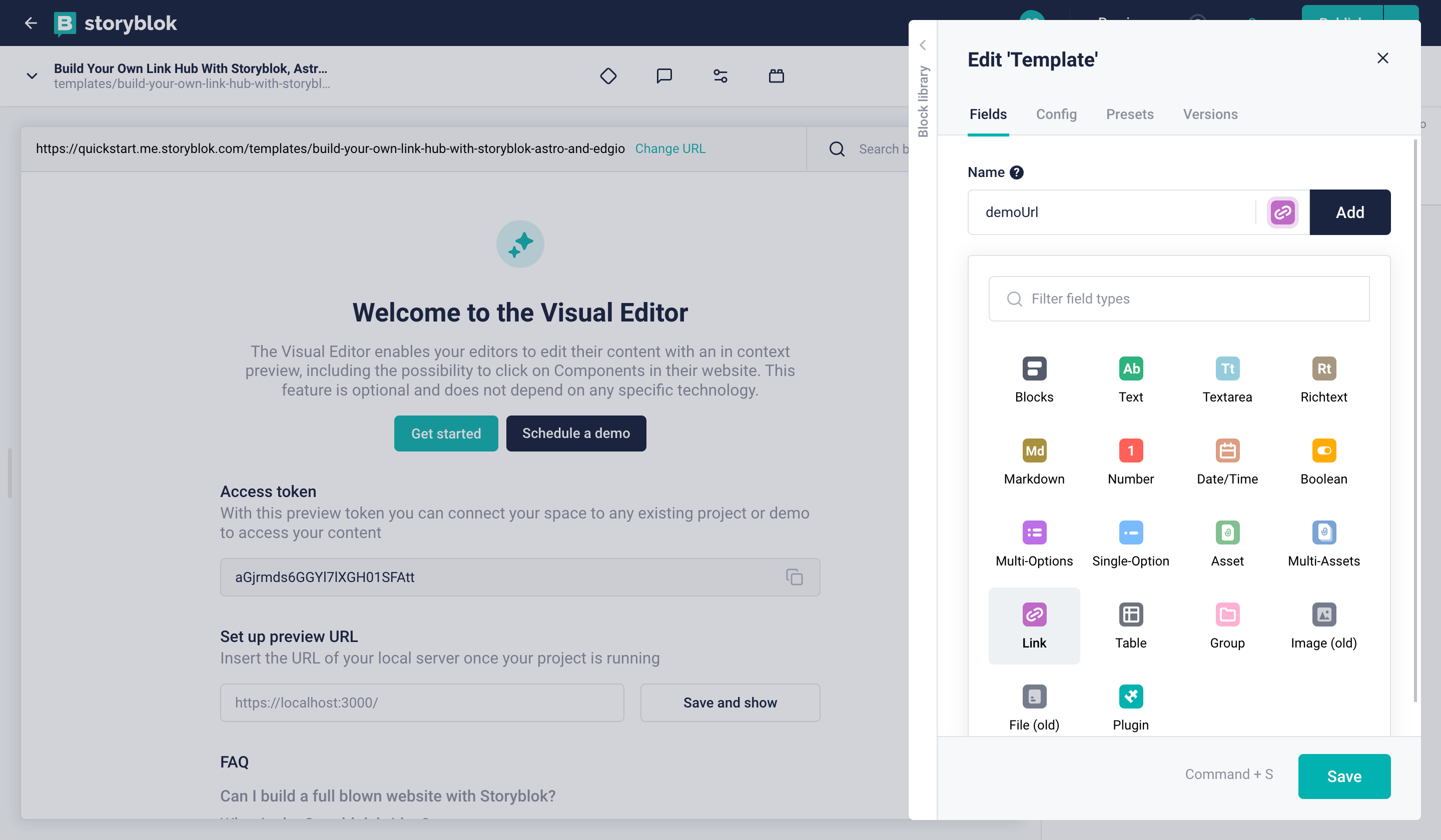 Adding Link field type