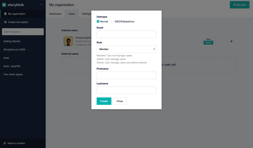 Adding users to an organization