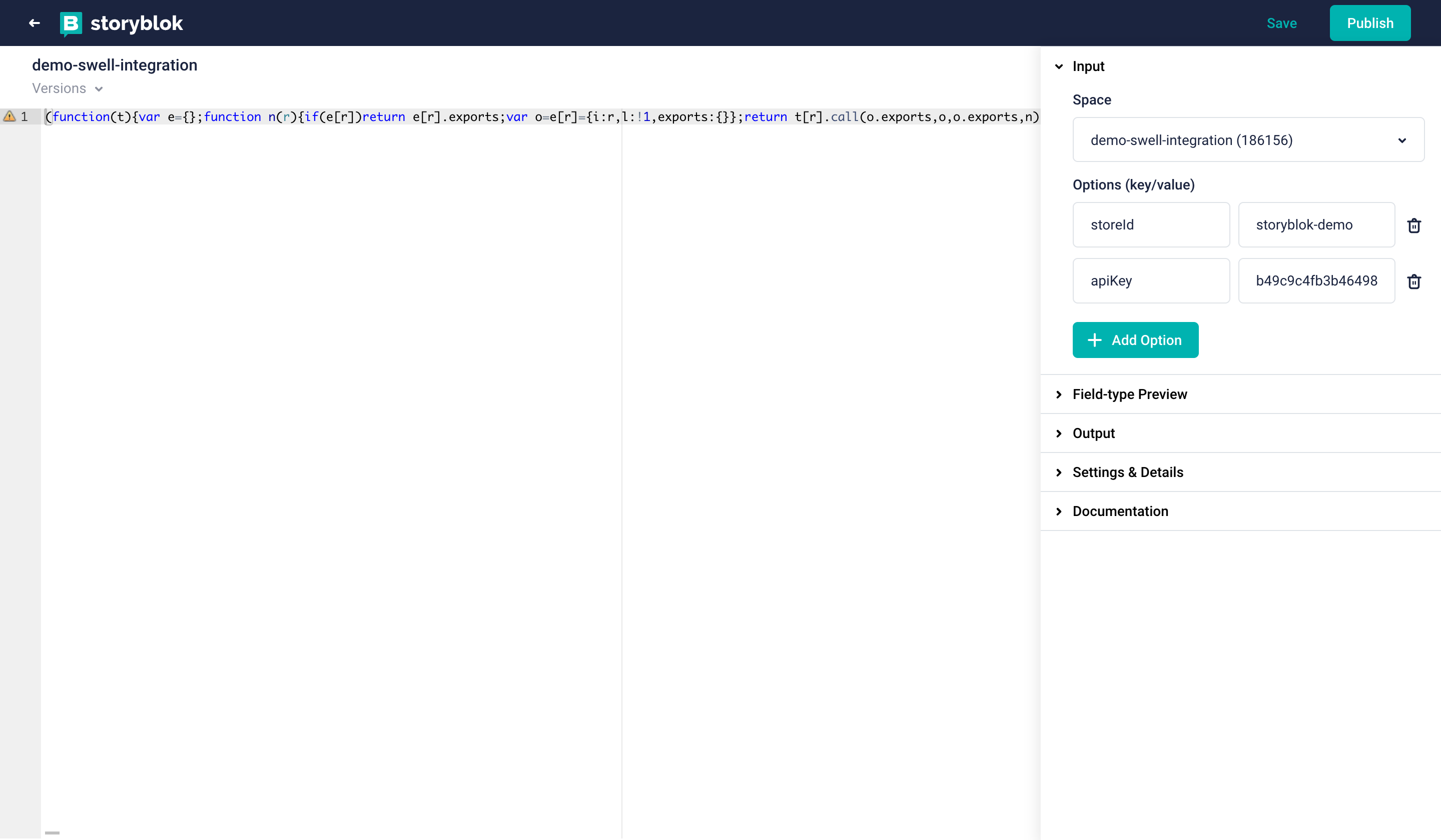 Storyblok plugin editor
