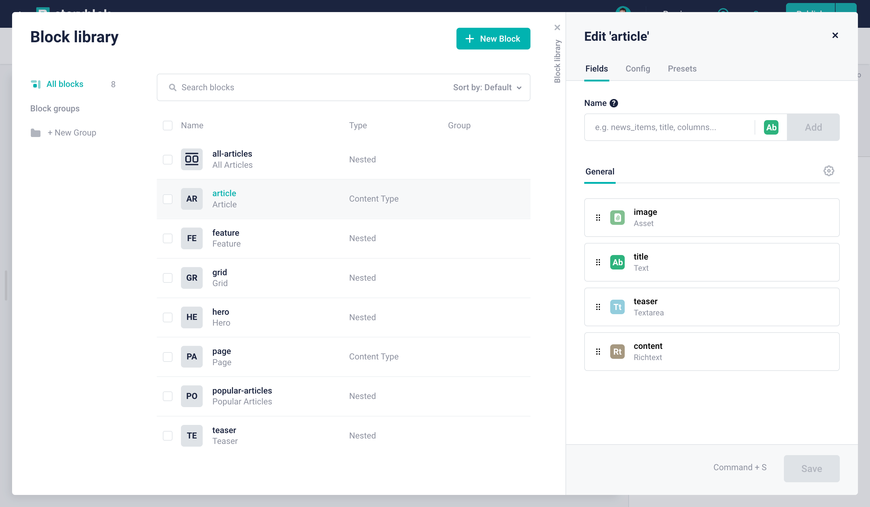 Creating a new article content block type