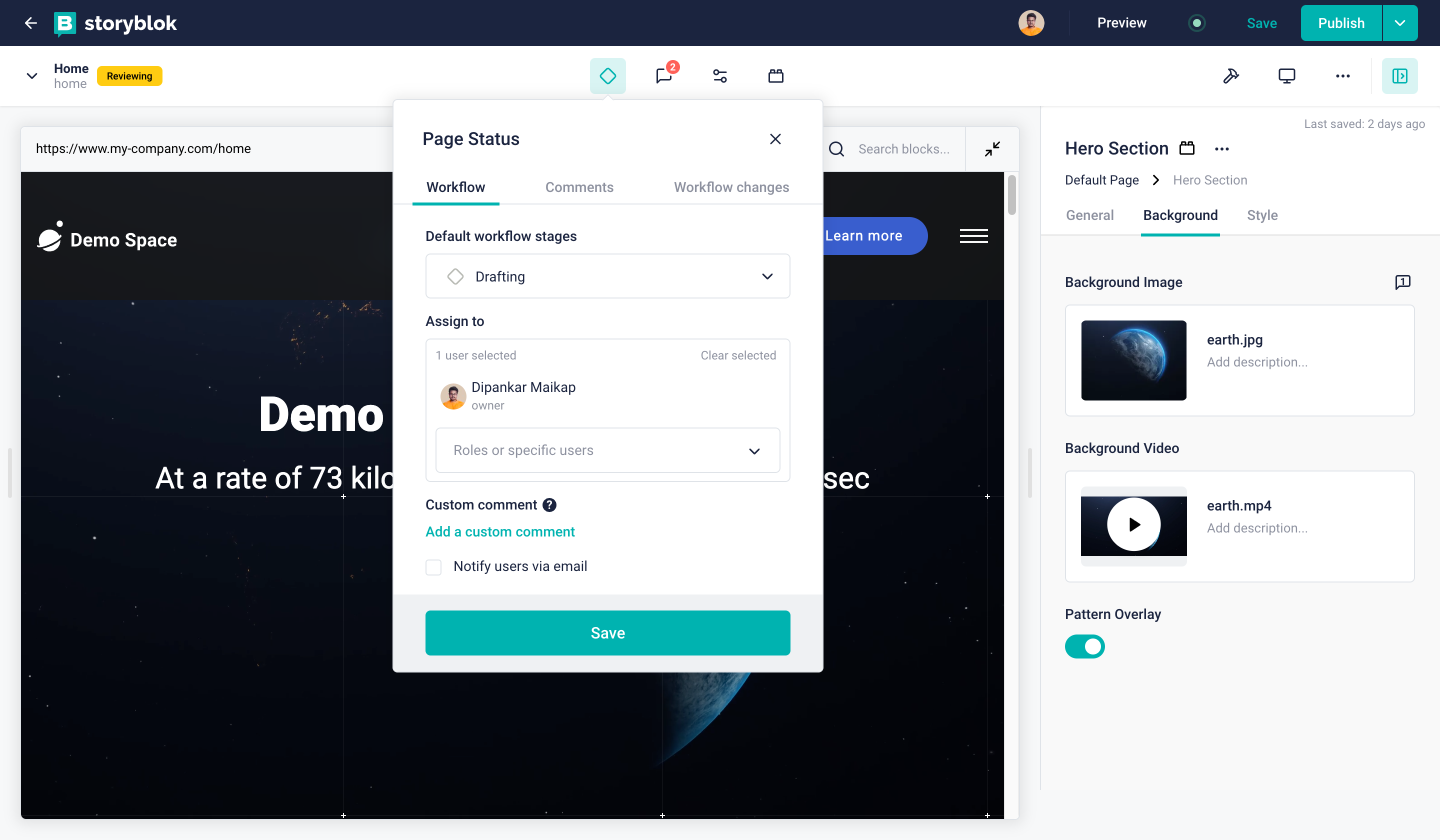 Adding workflow comments